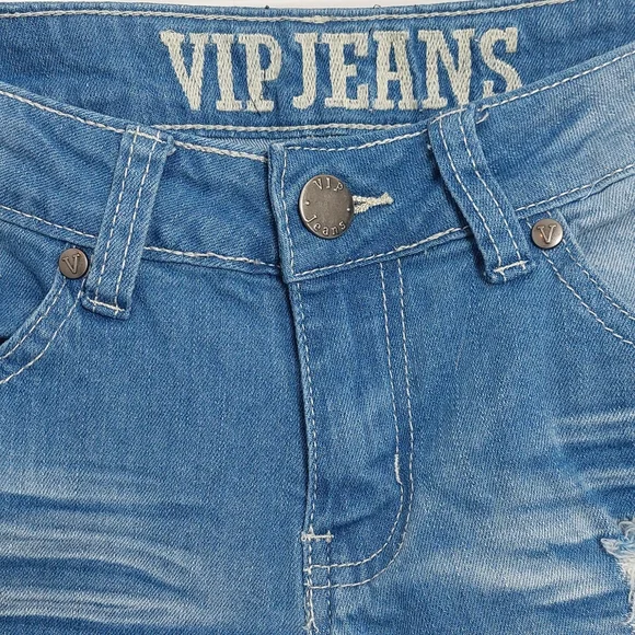 VIP Jeans Juniors Size 5/6 Jeans Skinny Distressed Destroyed - Picture 4 of 10
